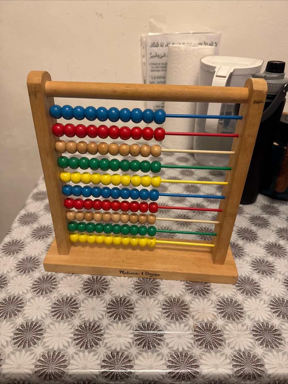 Melissa & Doug Wooden Bead Abacus in Blue, Red, Natural, Green & Yellow